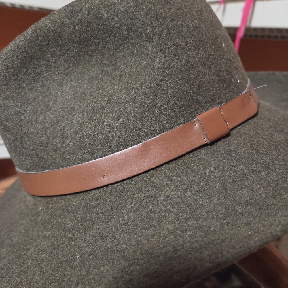 Pendleton Vintage Wool Fedora Indiana Jones Hat Leather Trim Size Small - Picture 5 of 9